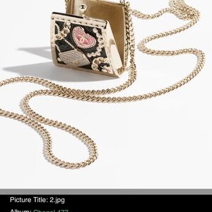 CHANEL BLACK METAL & RESIN GOLD CROSSBODY MICRO BAG PENDANT